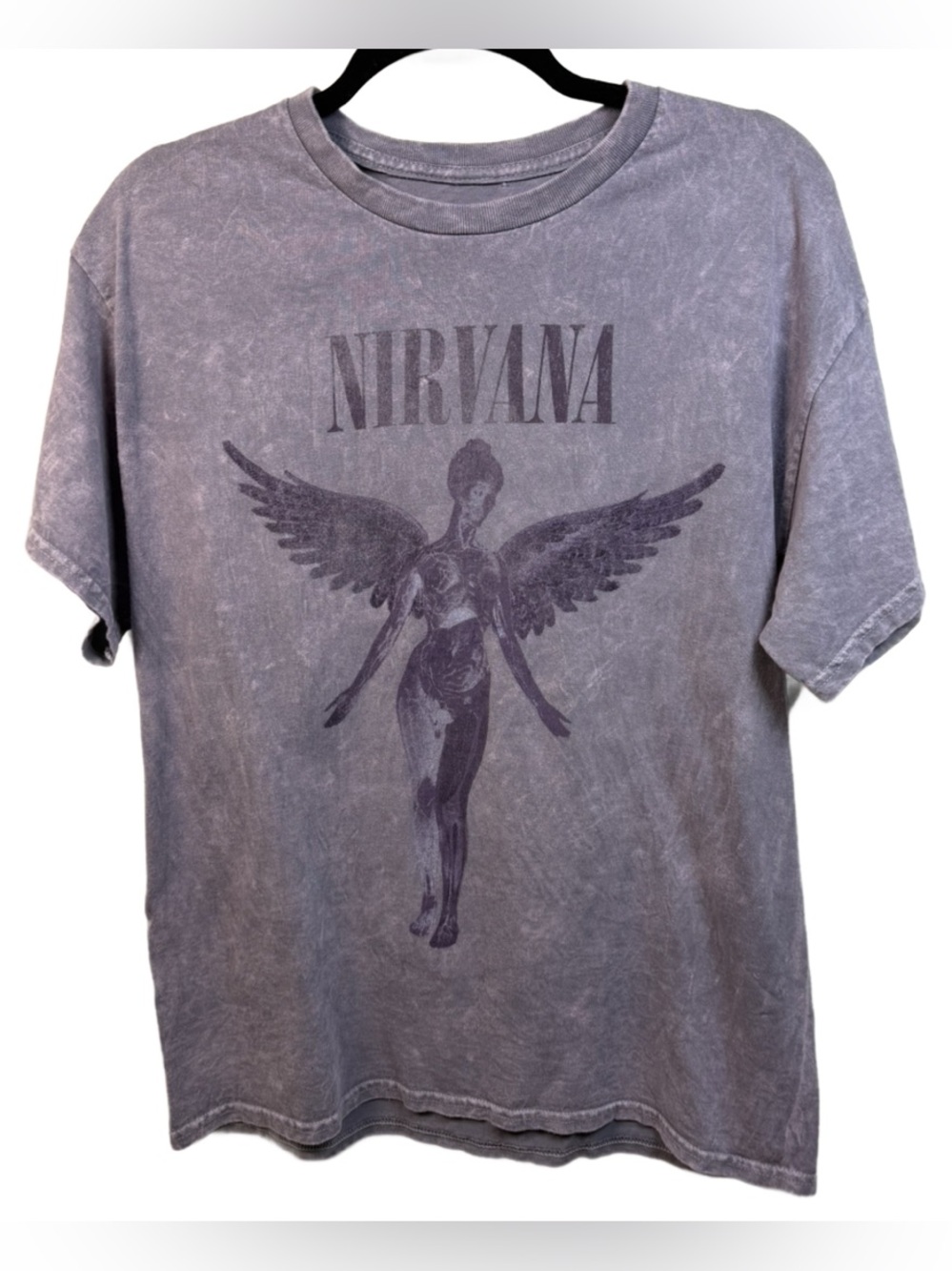 NIRVANA Vintage Angel Graphic Tee in Washed Purple